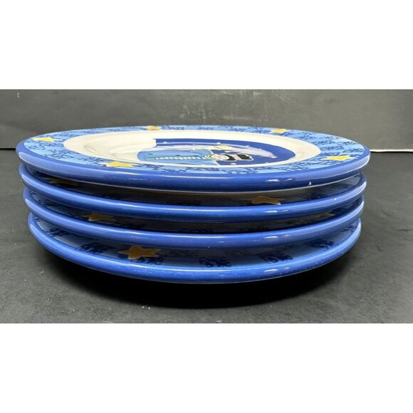 Vtg 4 SANDI GORE EVANS S'MORES THE MERRIER Jolly Follies Salad Plates Snowman - Picture 8 of 13